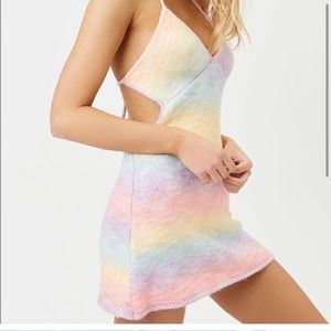Frankies bikini knit rainbow dress